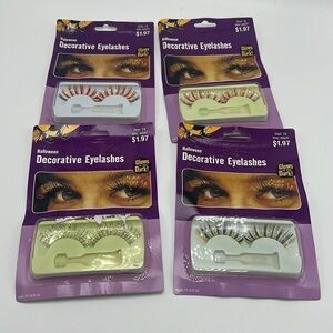 Decorative false eyelashes Halloween glittery pink blue